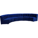  Manufacturer Color_Navy -- Limitless 157.5" Navy Velvet Upholstered 6 pc Modular Sectional IMAGE 3