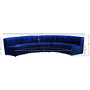  Manufacturer Color_Navy -- Limitless 141.5" Navy Velvet Upholstered 5 pc Modular Sectional IMAGE 13