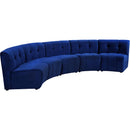  Manufacturer Color_Navy -- Limitless 141.5" Navy Velvet Upholstered 5 pc Modular Sectional IMAGE 3