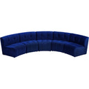  Manufacturer Color_Navy -- Limitless 141.5" Navy Velvet Upholstered 5 pc Modular Sectional IMAGE 5