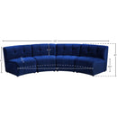  Manufacturer Color_Navy -- Limitless 119.5" Navy Velvet Upholstered 4 pc Modular Sectional IMAGE 14