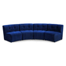  Manufacturer Color_Navy -- Limitless 119.5" Navy Velvet Upholstered 4 pc Modular Sectional IMAGE 1