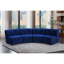  Manufacturer Color_Navy -- Limitless 119.5" Navy Velvet Upholstered 4 pc Modular Sectional IMAGE 2