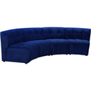  Manufacturer Color_Navy -- Limitless 119.5" Navy Velvet Upholstered 4 pc Modular Sectional IMAGE 3