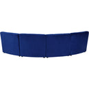  Manufacturer Color_Navy -- Limitless 119.5" Navy Velvet Upholstered 4 pc Modular Sectional IMAGE 4