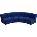  Manufacturer Color_Navy -- Limitless 119.5" Navy Velvet Upholstered 4 pc Modular Sectional IMAGE 5