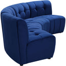 Manufacturer Color_Navy -- Limitless 119.5" Navy Velvet Upholstered 4 pc Modular Sectional IMAGE 6
