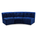  Manufacturer Color_Navy -- Limitless 94" Navy Velvet Upholstered 3 pc Modular Sectional IMAGE 1