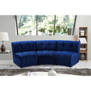  Manufacturer Color_Navy -- Limitless 94" Navy Velvet Upholstered 3 pc Modular Sectional IMAGE 2