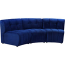  Manufacturer Color_Navy -- Limitless 94" Navy Velvet Upholstered 3 pc Modular Sectional IMAGE 3
