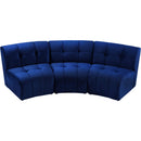  Manufacturer Color_Navy -- Limitless 94" Navy Velvet Upholstered 3 pc Modular Sectional IMAGE 5