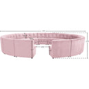  Manufacturer Color_Pink -- Limitless 177.5" Pink Velvet Upholstered 15 pc Modular Sectional IMAGE 12