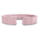  Manufacturer Color_Pink -- Limitless 177.5" Pink Velvet Upholstered 15 pc Modular Sectional IMAGE 1