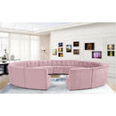  Manufacturer Color_Pink -- Limitless 177.5" Pink Velvet Upholstered 15 pc Modular Sectional IMAGE 2