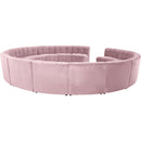  Manufacturer Color_Pink -- Limitless 177.5" Pink Velvet Upholstered 15 pc Modular Sectional IMAGE 4