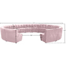  Manufacturer Color_Pink -- Limitless 177.5" Pink Velvet Upholstered 14 pc Modular Sectional IMAGE 12