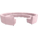  Manufacturer Color_Pink -- Limitless 177.5" Pink Velvet Upholstered 14 pc Modular Sectional IMAGE 3