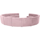  Manufacturer Color_Pink -- Limitless 177.5" Pink Velvet Upholstered 14 pc Modular Sectional IMAGE 4