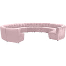  Manufacturer Color_Pink -- Limitless 177.5" Pink Velvet Upholstered 13 pc Modular Sectional IMAGE 3