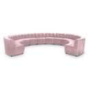 Manufacturer Color_Pink -- Limitless 177.5" Pink Velvet Upholstered 12 pc Modular Sectional IMAGE 1