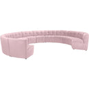  Manufacturer Color_Pink -- Limitless 177.5" Pink Velvet Upholstered 12 pc Modular Sectional IMAGE 3