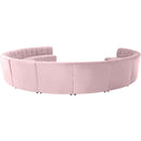  Manufacturer Color_Pink -- Limitless 177.5" Pink Velvet Upholstered 12 pc Modular Sectional IMAGE 4