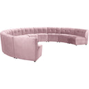  Manufacturer Color_Pink -- Limitless 177.5" Pink Velvet Upholstered 10 pc Modular Sectional IMAGE 3