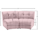 Meridian Limitless Pink Velvet 2 pc Modular Sectional IMAGE 13