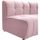  Manufacturer Color_Pink -- Limitless 94" Pink Velvet Upholstered 3 pc Modular Sectional IMAGE 10