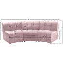  Manufacturer Color_Pink -- Limitless 94" Pink Velvet Upholstered 3 pc Modular Sectional IMAGE 13