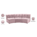  Manufacturer Color_Pink -- Limitless 94" Pink Velvet Upholstered 3 pc Modular Sectional IMAGE 14
