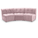  Manufacturer Color_Pink -- Limitless 94" Pink Velvet Upholstered 3 pc Modular Sectional IMAGE 1