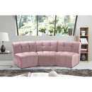  Manufacturer Color_Pink -- Limitless 94" Pink Velvet Upholstered 3 pc Modular Sectional IMAGE 2