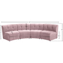  Manufacturer Color_Pink -- Limitless 119.5" Pink Velvet Upholstered 4 pc Modular Sectional IMAGE 13