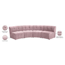  Manufacturer Color_Pink -- Limitless 119.5" Pink Velvet Upholstered 4 pc Modular Sectional IMAGE 14