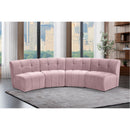  Manufacturer Color_Pink -- Limitless 119.5" Pink Velvet Upholstered 4 pc Modular Sectional IMAGE 2