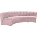  Manufacturer Color_Pink -- Limitless 119.5" Pink Velvet Upholstered 4 pc Modular Sectional IMAGE 3