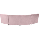  Manufacturer Color_Pink -- Limitless 119.5" Pink Velvet Upholstered 4 pc Modular Sectional IMAGE 4