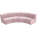  Manufacturer Color_Pink -- Limitless 119.5" Pink Velvet Upholstered 4 pc Modular Sectional IMAGE 5