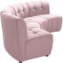  Manufacturer Color_Pink -- Limitless 119.5" Pink Velvet Upholstered 4 pc Modular Sectional IMAGE 6