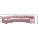  Manufacturer Color_Pink -- Limitless 141.5" Pink Velvet Upholstered 5 pc Modular Sectional IMAGE 13
