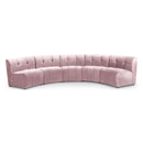  Manufacturer Color_Pink -- Limitless 141.5" Pink Velvet Upholstered 5 pc Modular Sectional IMAGE 1