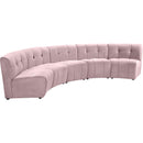  Manufacturer Color_Pink -- Limitless 141.5" Pink Velvet Upholstered 5 pc Modular Sectional IMAGE 3