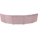  Manufacturer Color_Pink -- Limitless 141.5" Pink Velvet Upholstered 5 pc Modular Sectional IMAGE 4