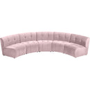  Manufacturer Color_Pink -- Limitless 141.5" Pink Velvet Upholstered 5 pc Modular Sectional IMAGE 5