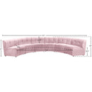  Manufacturer Color_Pink -- Limitless 157.5" Pink Velvet Upholstered 6 pc Modular Sectional IMAGE 13