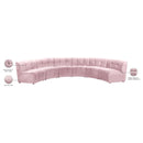  Manufacturer Color_Pink -- Limitless 157.5" Pink Velvet Upholstered 6 pc Modular Sectional IMAGE 14