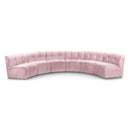  Manufacturer Color_Pink -- Limitless 157.5" Pink Velvet Upholstered 6 pc Modular Sectional IMAGE 1