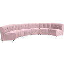  Manufacturer Color_Pink -- Limitless 157.5" Pink Velvet Upholstered 6 pc Modular Sectional IMAGE 3