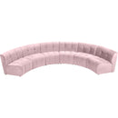  Manufacturer Color_Pink -- Limitless 157.5" Pink Velvet Upholstered 6 pc Modular Sectional IMAGE 5